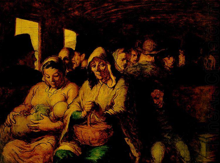 The Third Class Carriage, Honore  Daumier